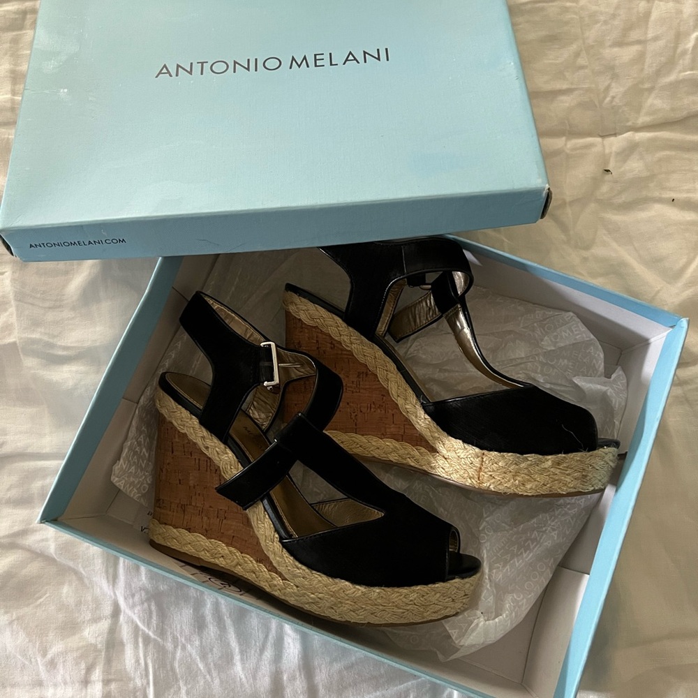 WEDGES BLACK SIZE 8.5